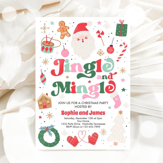 Convite Festa de Férias de Natal Jingle E Mingle (Criador carregado)
