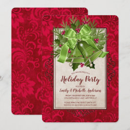 Convite Festa de Férias de Natal Verde Elegante