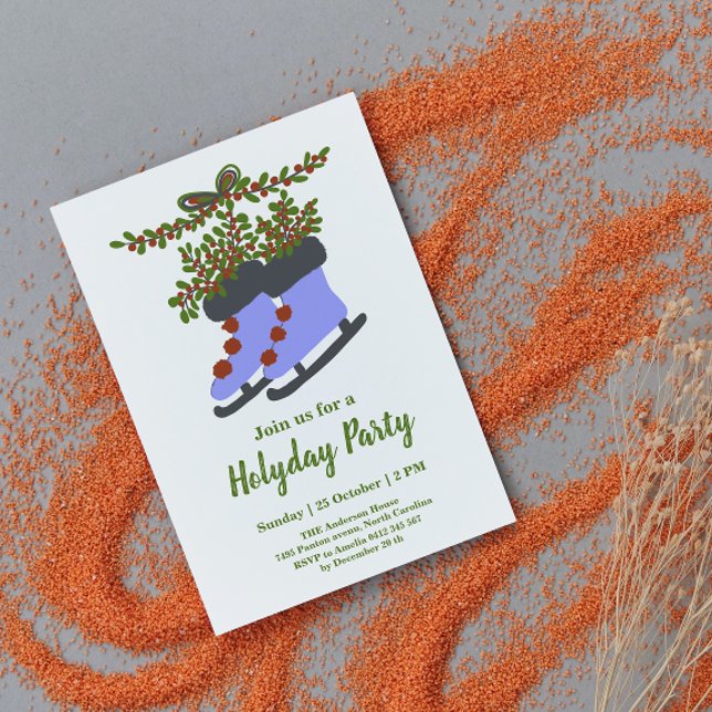 Convite Festa de Férias de Skates de Férias de Natal (Criador carregado)