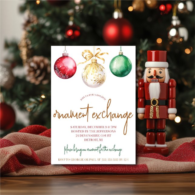 Convite Festa de Férias de Troca de Ornamento Dourado, Ver (Criador carregado)