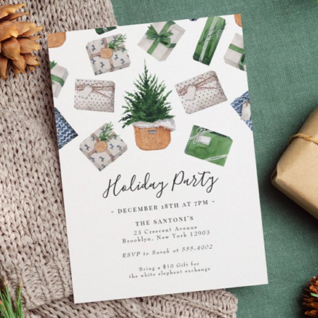 Convite Festa de Férias de Troca de Presentes de Natal (Criador carregado)