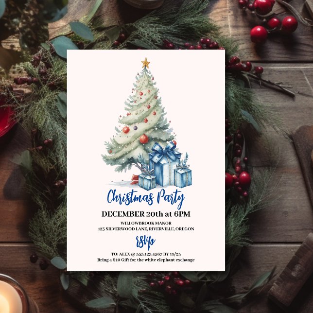 Convite Festa de Férias de Troca de Presentes de Natal (Criador carregado)