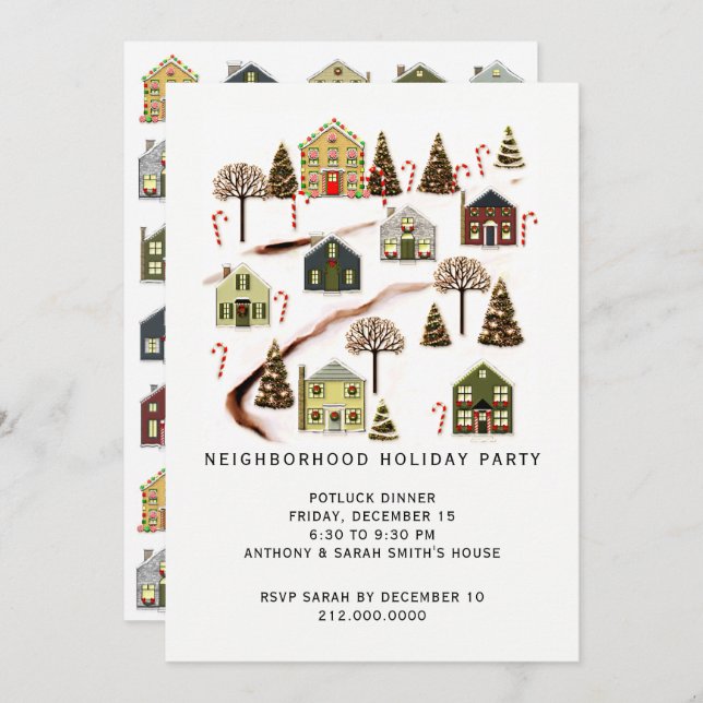 Convite Festa de Férias de Vizinhança (Frente/Verso)