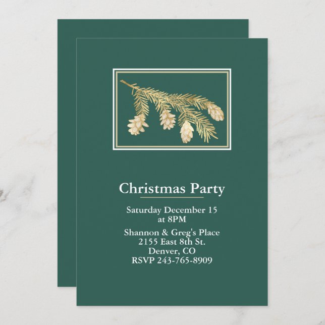 Convite Festa de Férias do Pinheiro de inverno (Frente/Verso)