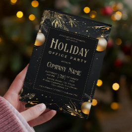 Convite Festa de Férias Douradas e Pretas Elegantes