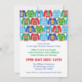 Convite Festa de Férias Feriadas de Natal Feio