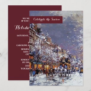 Convite Festa de Férias na Cena Parisiense de inverno