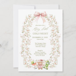 Convite Festa de Férias Noturnas das Meninas Rosa Coquette