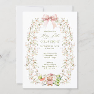 Convite Festa de Férias Noturnas das Meninas Rosa Coquette