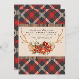 Convite Festa de Férias Oh Deer Woodland Antlers