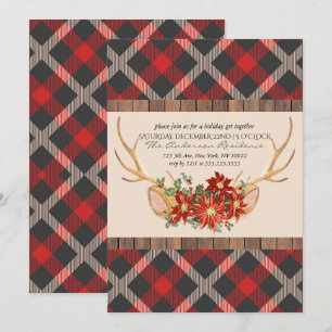 Convite Festa de Férias Oh Deer Woodland Antlers