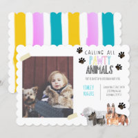 Festa de festa de aniversário de cão bonito, convi