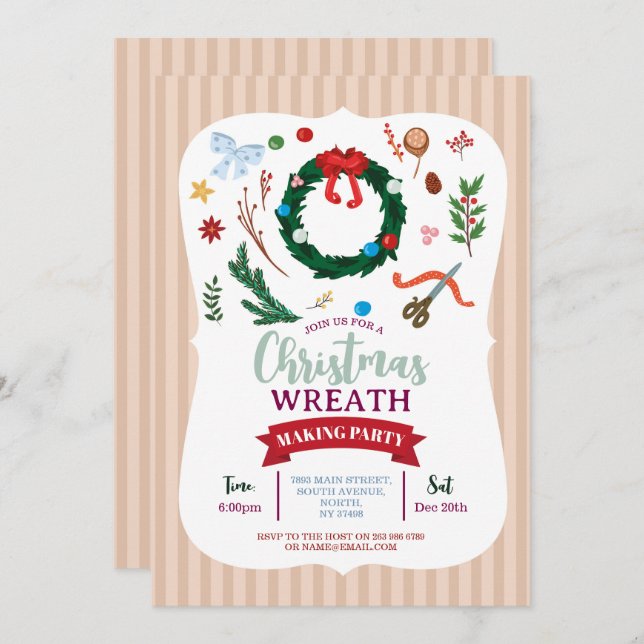 Convite Festa de Festa de Festa Festiva de Natal (Frente/Verso)