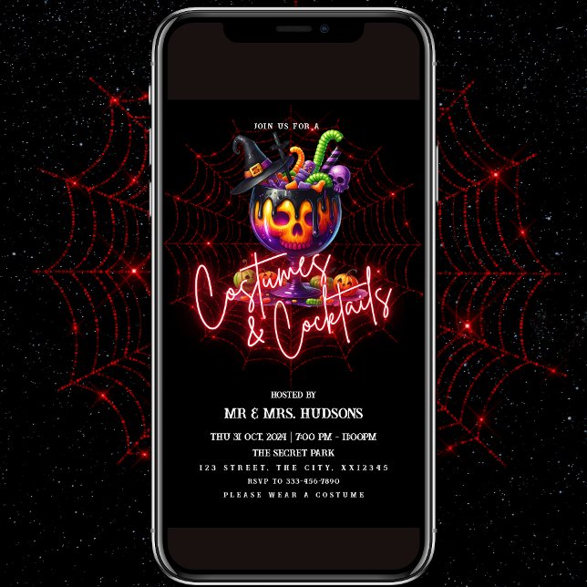 Convite Festa de Festa de Halloween e Cocktails (Criador carregado)