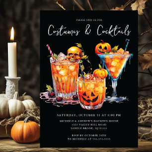 Convite Festa de Festa de Halloween e Cocktails