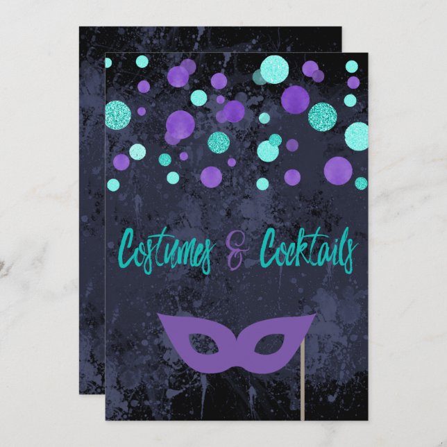 Convite Festa de Festa de Halloween e Cocktails (Frente/Verso)