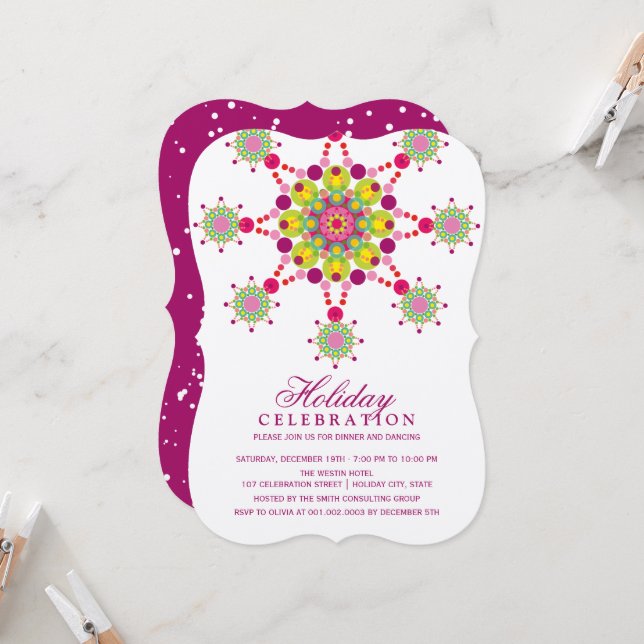 Convite Festa de Festivo Elegante Estrela Moderna das Fest (Frente/Verso In Situ)