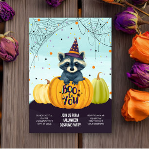 Convite Festa de Figuras Cuecas de Pumpkin em Raccoon Hall