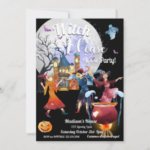 Convite Festa de Figuras de Bruxas do Halloween