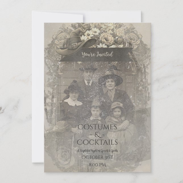 Convite Festa de Figuras de Hat Halloween da Bruxa da Famí (Frente)