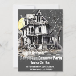 Convite Festa de Figurino de Halloween, Casa Assombrada
