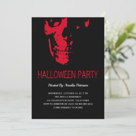 Convite Festa de Figurino do Halloween do Céu Vermelho Ass