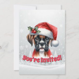 Convite Festa de Fim de Ano do Jingle Paws e Boxer Dog Joy