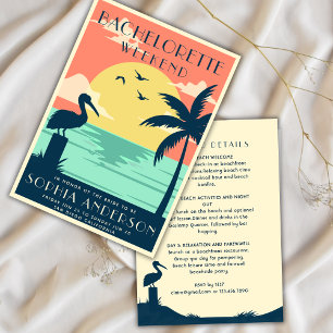 Convite Festa de Fim de Semana de Despedida de Solteira Tr