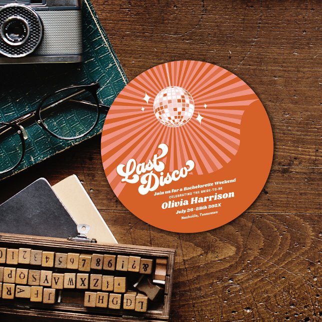 Convite Festa de Fim de Semana do Bachelorette Retro da Úl (Criador carregado)