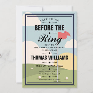 Convite Festa de Fim de Semana do Golfe para Solteirão