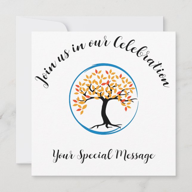 Convite Festa de Fim do Tratamento do Círculo Azul da Árvo (Frente)