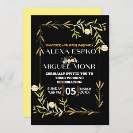 Convite Festa de flores amarelas do Chá de panela das abel