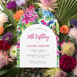 Convite Festa de Foliagem Tropical Hawaii Luau<br><div class="desc">Celebrar no paraíso com nossa Modelo de Convite de festas de Pintura de Folhagem Tropical Hawaii Luau. Projetado em uma elegante forma de arco, este convite apresenta uma vibrante folhagem tropical ao estilo aquarela, capturando a beleza exuberante do Havaí. Perfeito para um aniversário tropical, festejo de destino, ou festa de...</div>