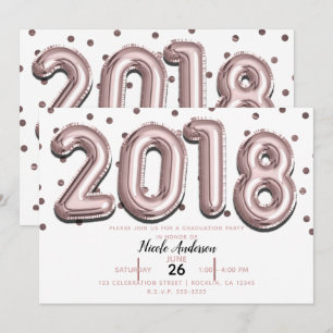 Convite FESTA DE FORMATURA 2018 Balões de Confetes em Dour