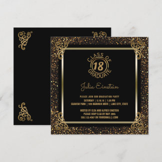 Convite festa de formatura 2018 | Lítima Dourada Elegante
