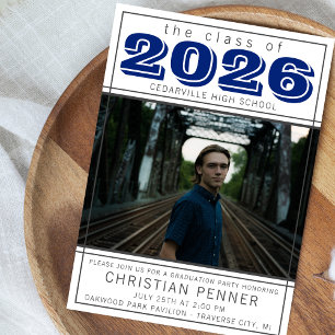 Convite Festa de Formatura 2026 Casa Aberta Foto Azul