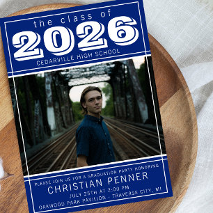Convite Festa de Formatura 2026 Casa Aberta Foto Azul