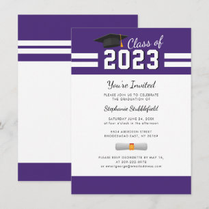 Convite Festa de Formatura 2026 Simples Roxo