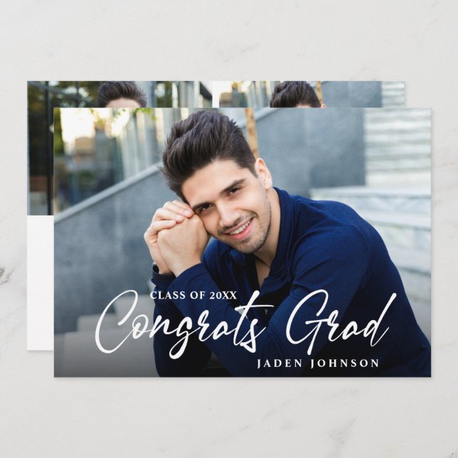 Convite Festa de formatura 3 FOTO Simples Moderna (Frente/Verso)