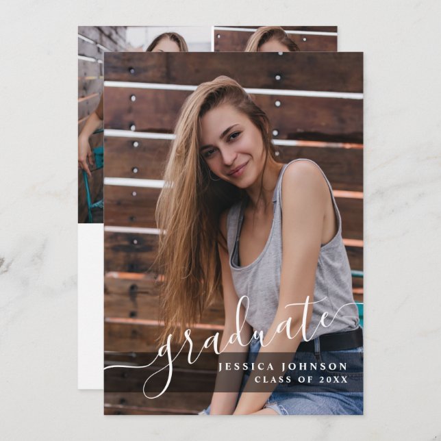 Convite Festa de formatura 4 de FOTO Simples Moderna (Frente/Verso)