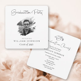 Convite festa de formatura a preto e branco 2025