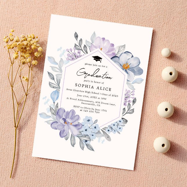 Convite Festa de Formatura Aquarela Beijo Floral 2025 (Criador carregado)