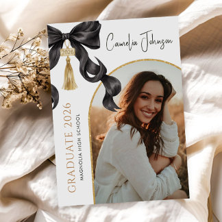 Convite Festa de Formatura Arco Coquete Preto Foto 2026