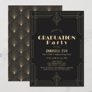 Convite Festa de Formatura Art Déco dos anos 1920 Gatsby