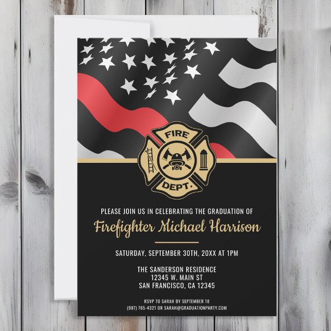 Convite Festa de formatura Bombeiro da Academia de Bombeir (Perfect invitation to invite guests to celebrate the new fire academy graduate in fire fighting!)