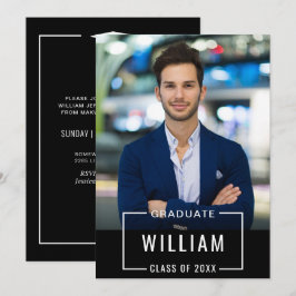 Convite Festa de formatura Branca Simples e Moderna de FOT