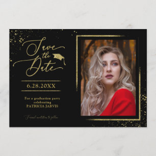 Convite Festa de Formatura Chic Save The Date Foto com Bri