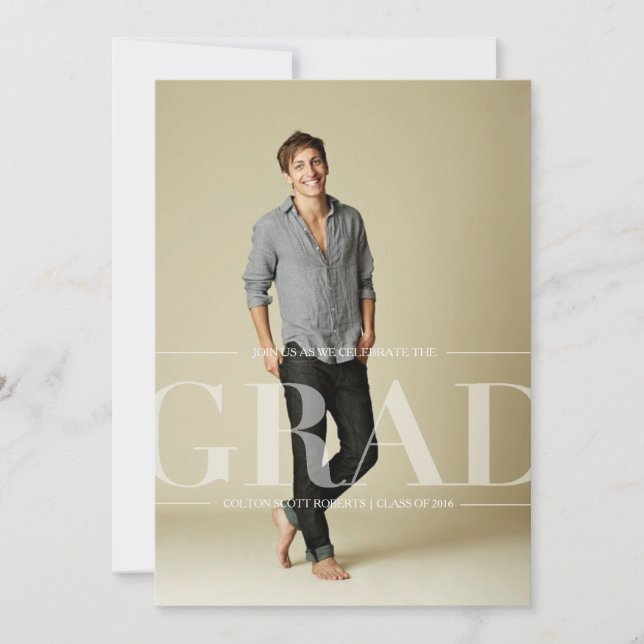 Convite Festa de formatura Clássica Moderna | Sexo neutro (Frente)