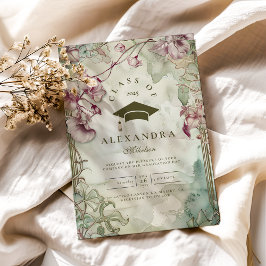 Convite Festa de formatura Colorida de Flor Selvagem