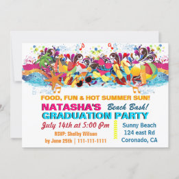 Convite Festa de formatura Colorida Summer Beach